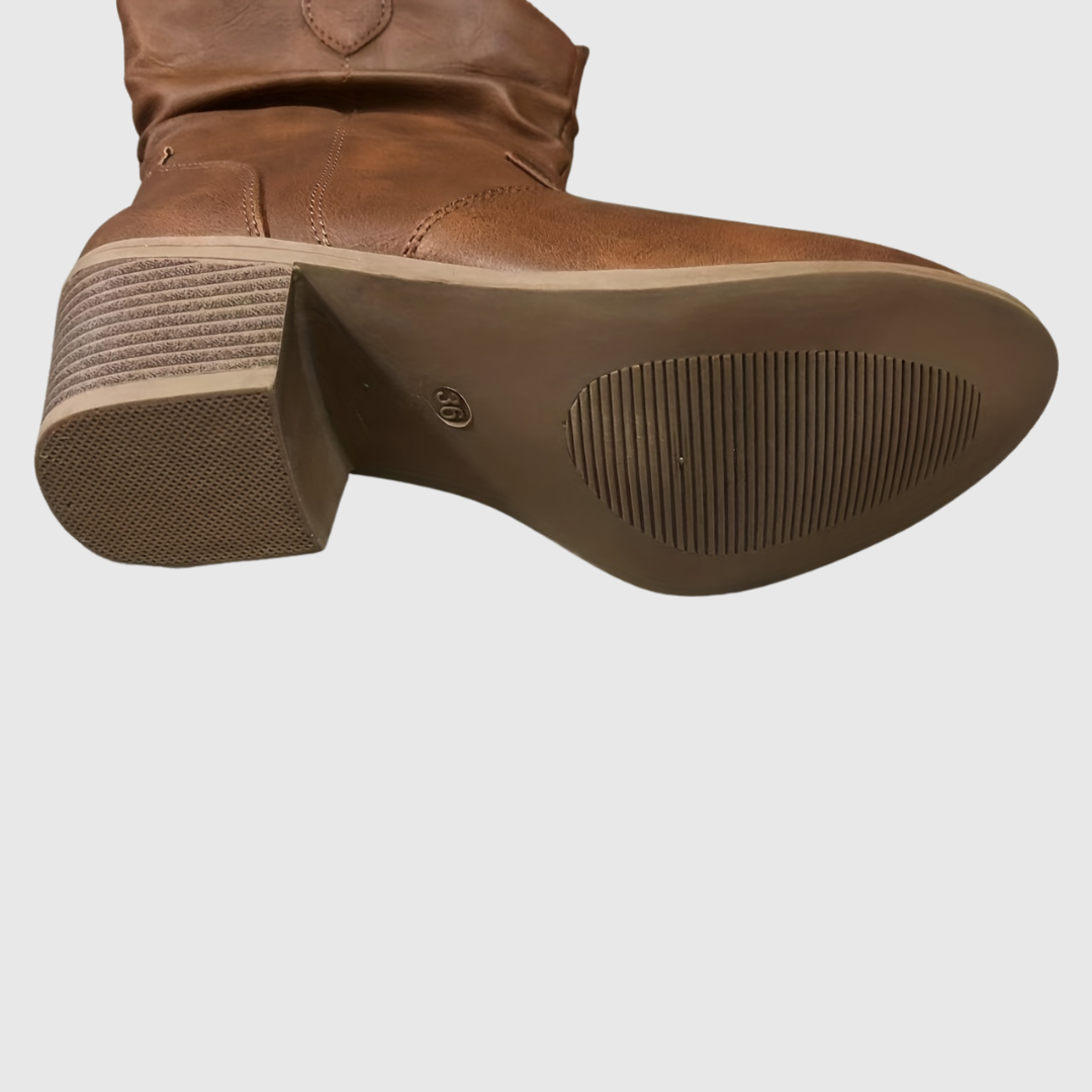 Trinidad | Botas western marrones con tacón de madera