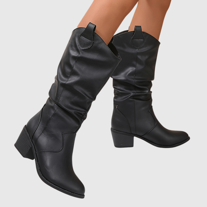 Trinidad | Botas western marrones con tacón de madera