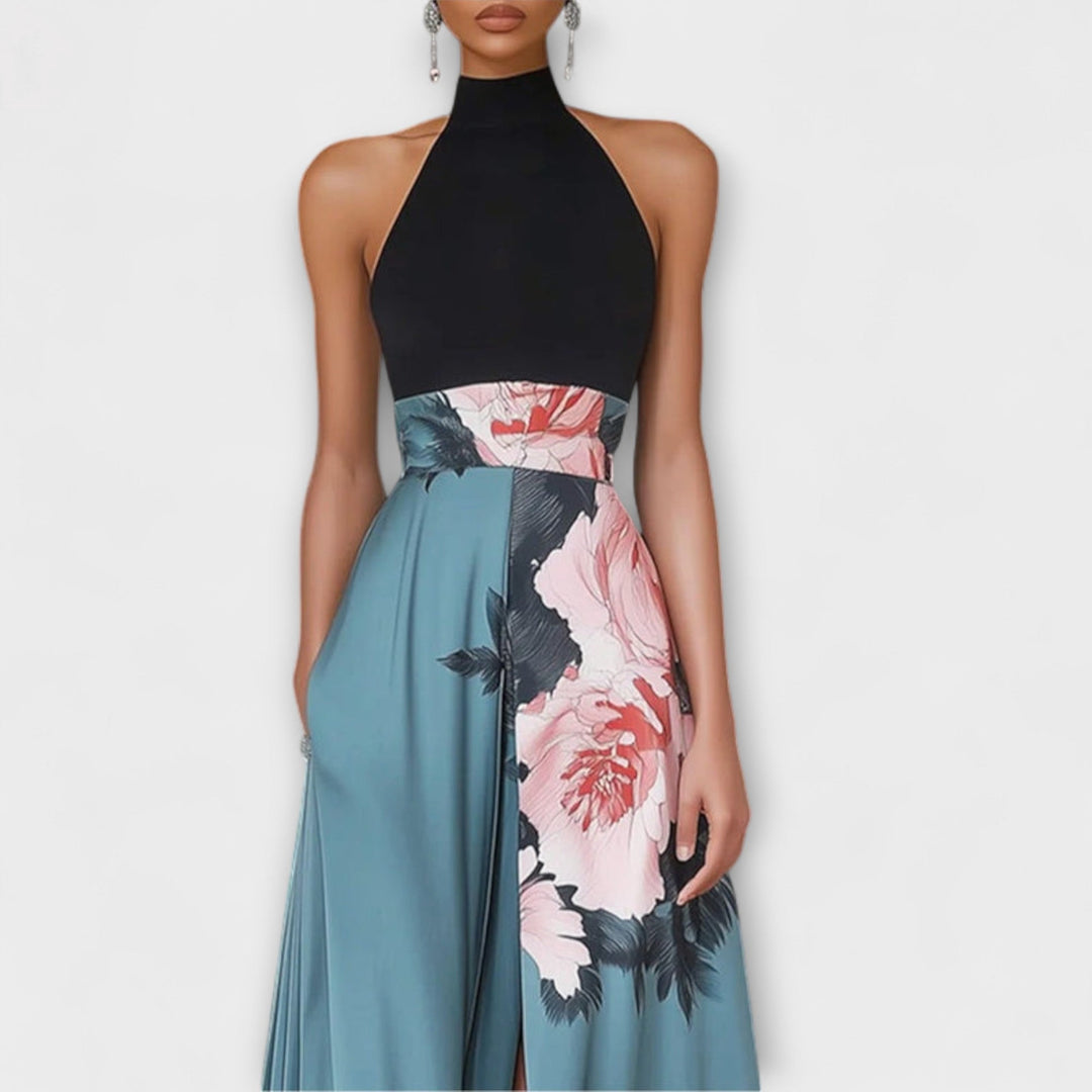 Irene | Vestido maxi floral de corte en A
