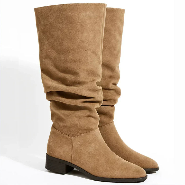 Yolanda | Botas altas de ante con tacón medio