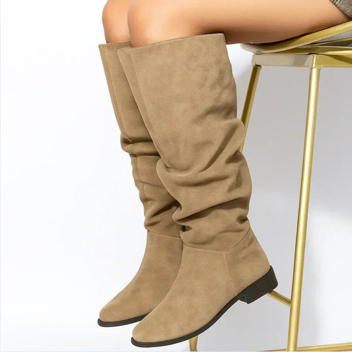 Yolanda | Botas altas de ante con tacón medio