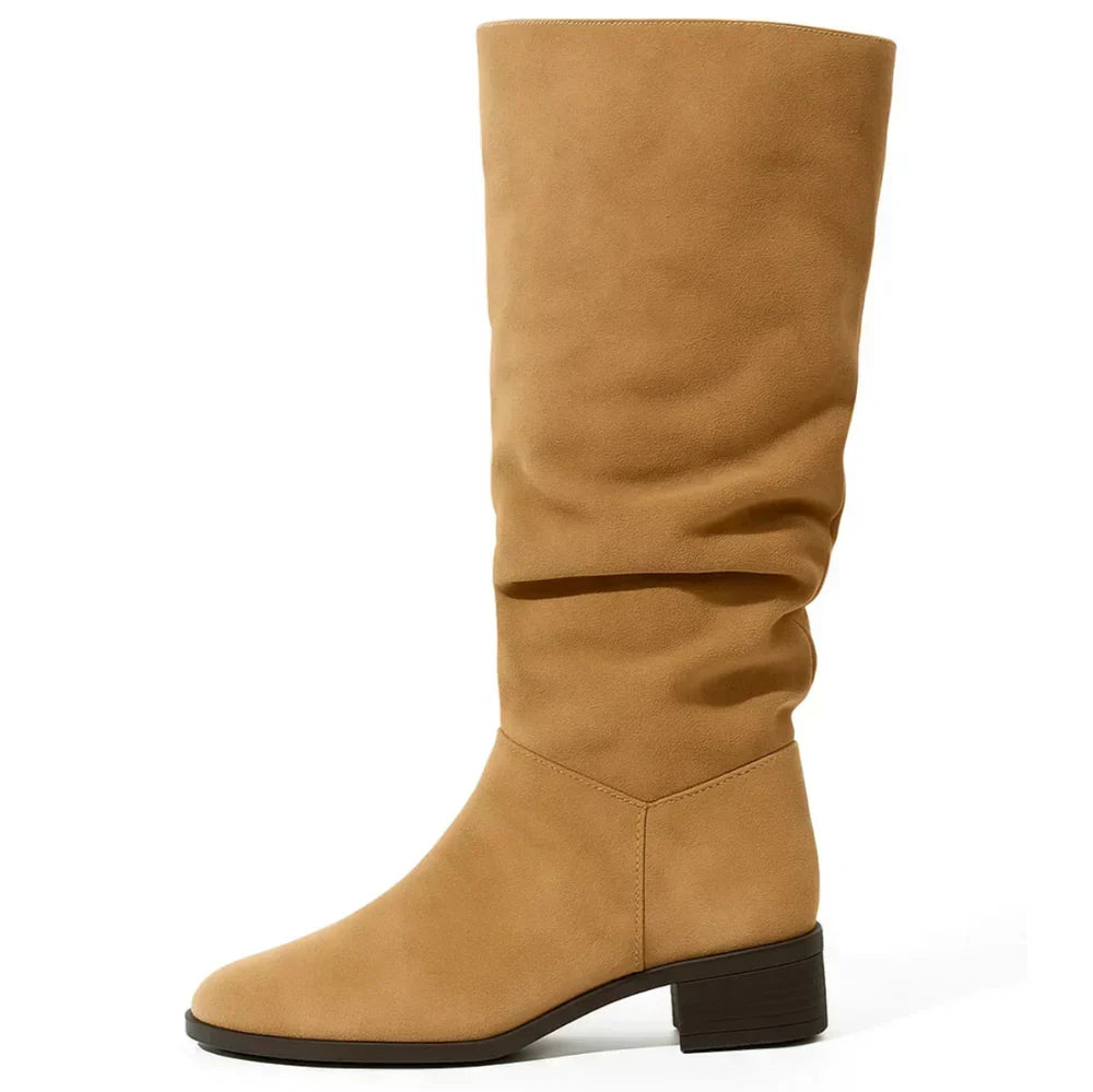 Yolanda | Botas altas de ante con tacón medio