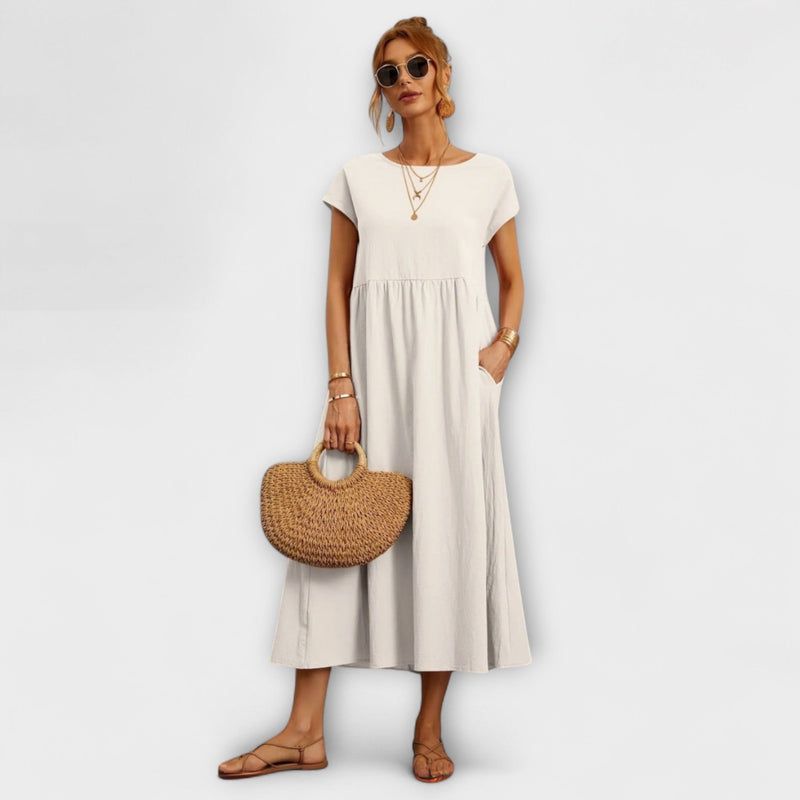 Adriana | Vestido maxi fluido de primavera