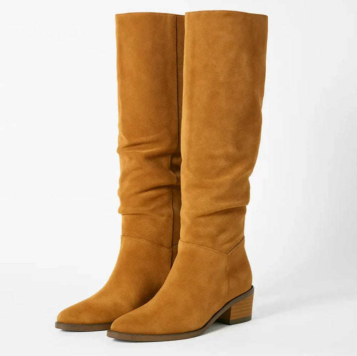 Zulema | Botas altas de ante con tacón bajo