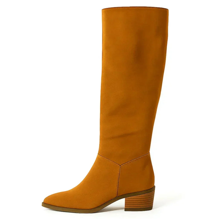 Zulema | Botas altas de ante con tacón bajo