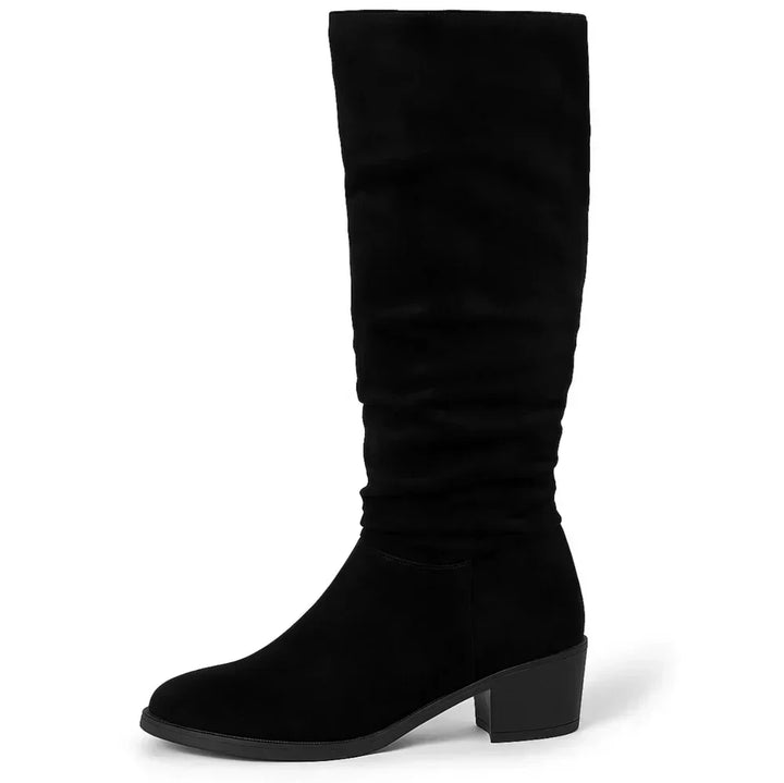 Zulema | Botas altas de ante con tacón bajo