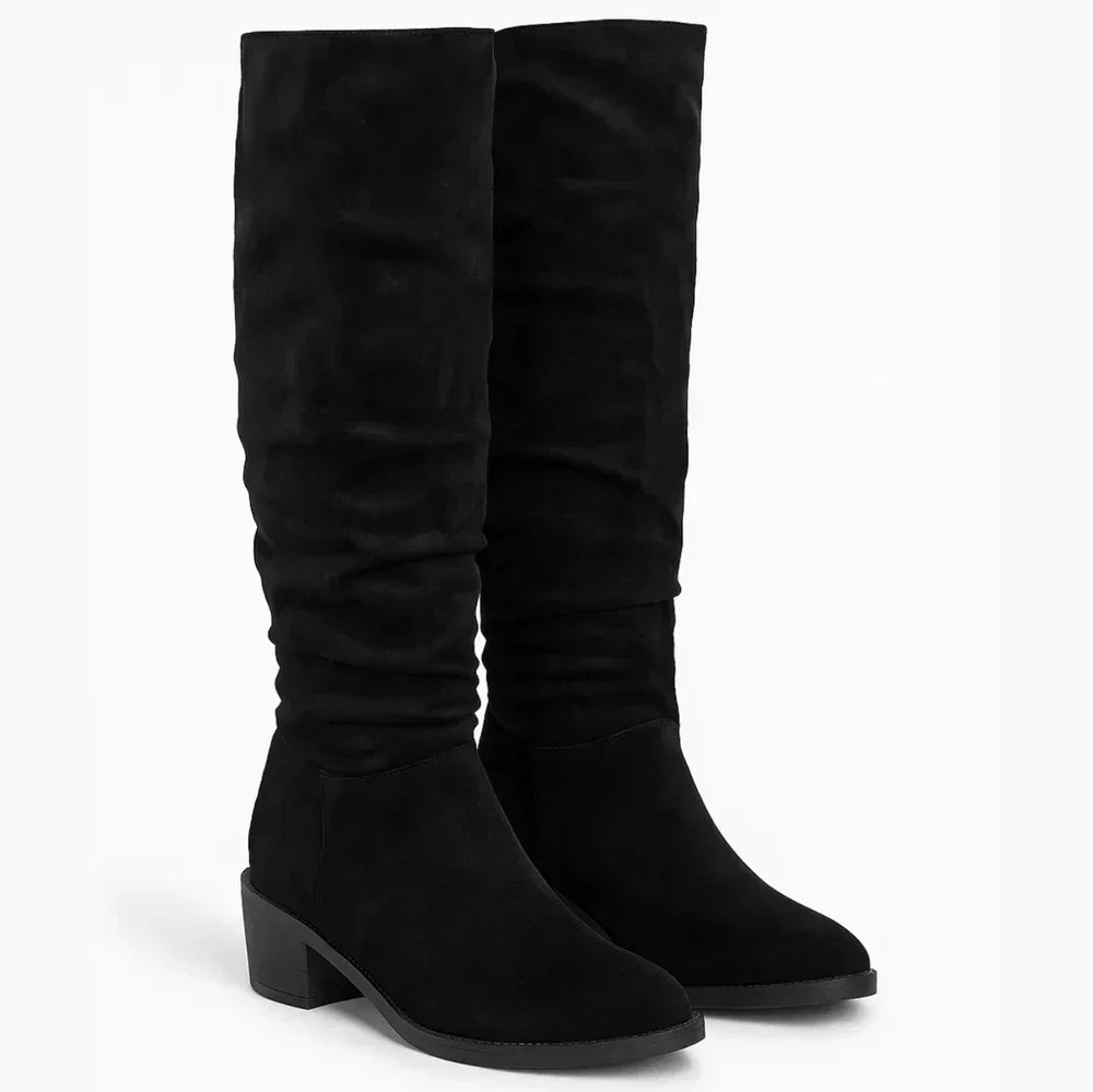 Zulema | Botas altas de ante con tacón bajo