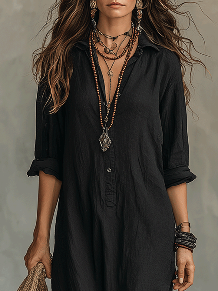 Salomé | Vestido camisero largo con botones