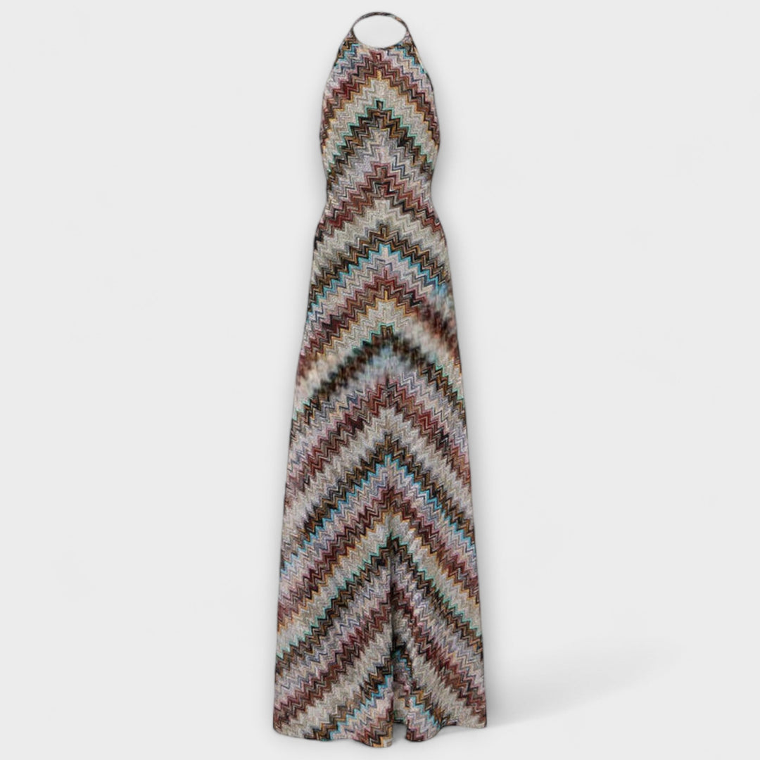 Inmaculada | Vestido maxi de punto con espiga multicolor