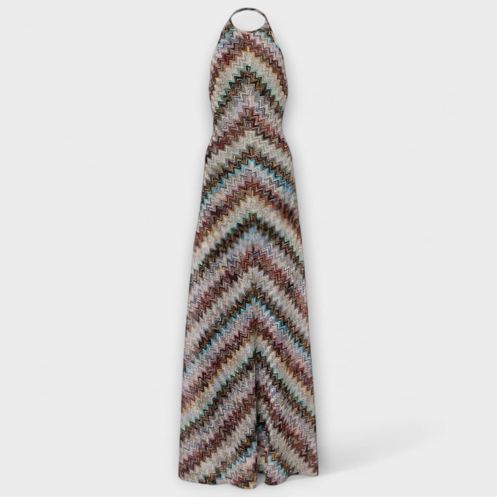 Inmaculada | Vestido maxi de punto con espiga multicolor