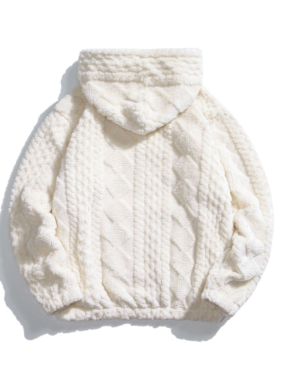 Abel | Sudadera con capucha de borreguito con motivo jacquard geométrico