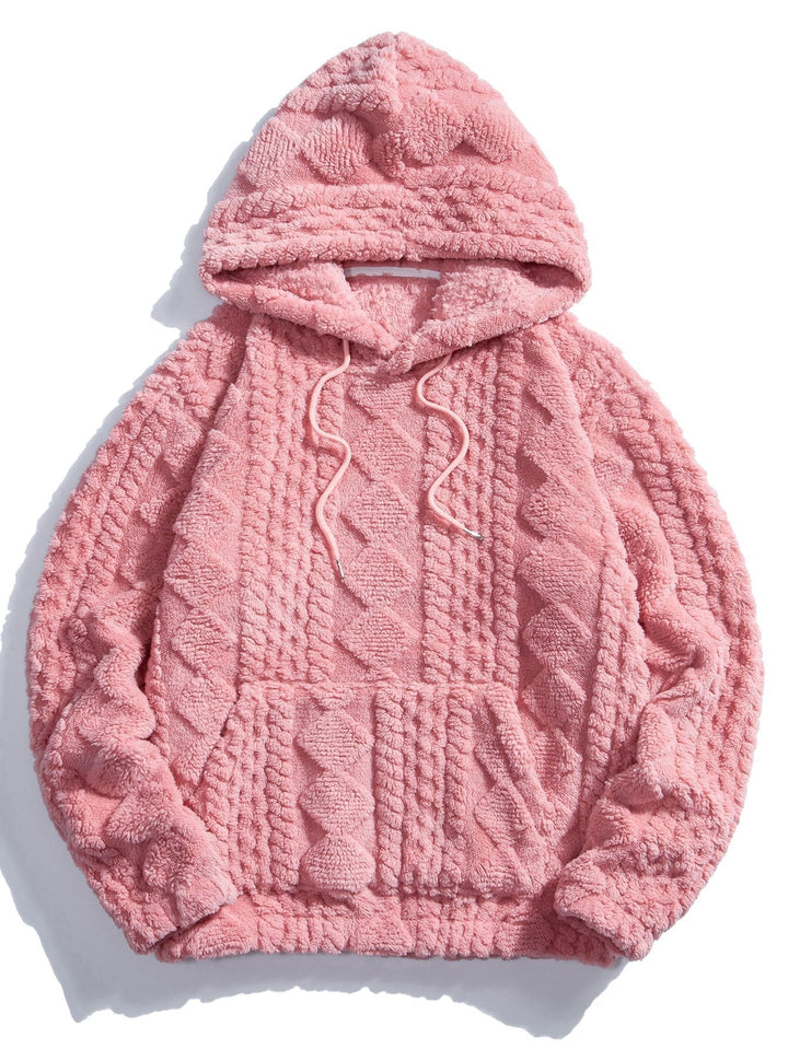 Abel | Sudadera con capucha de borreguito con motivo jacquard geométrico