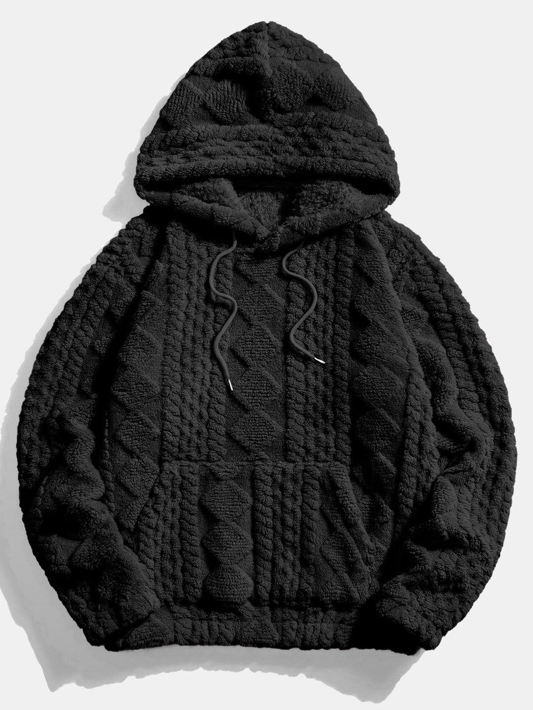 Abel | Sudadera con capucha de borreguito con motivo jacquard geométrico