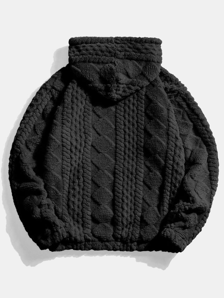 Abel | Sudadera con capucha de borreguito con motivo jacquard geométrico
