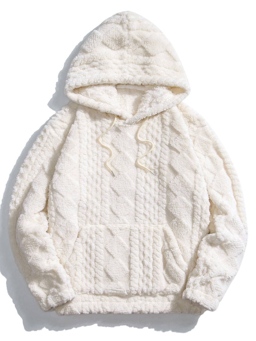 Abel | Sudadera con capucha de borreguito con motivo jacquard geométrico