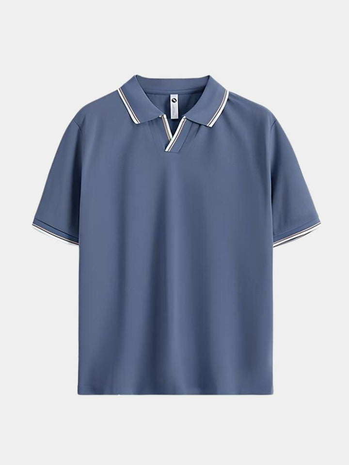 Abraham | Polo negro con cuello abierto