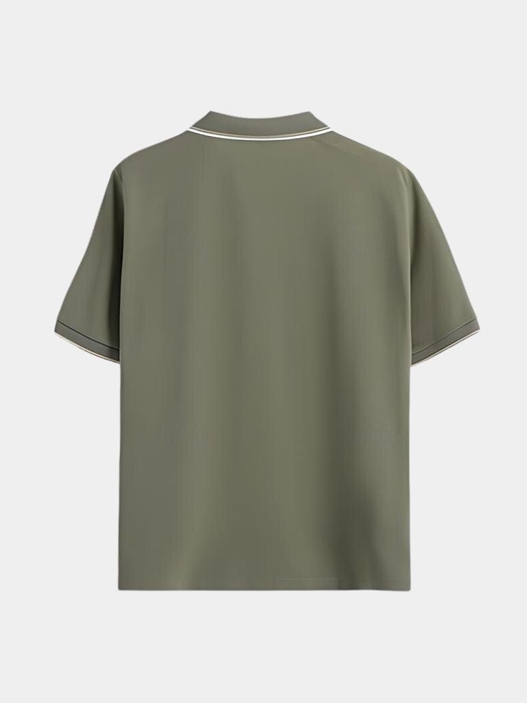 Abraham | Polo negro con cuello abierto