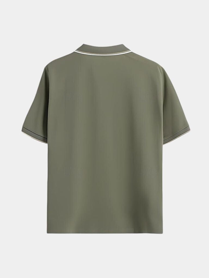 Abraham | Polo negro con cuello abierto
