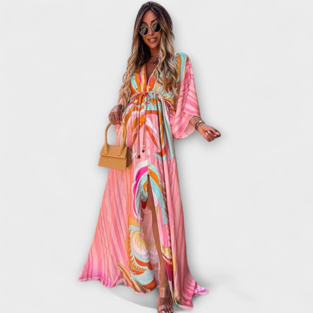 Berta | Vestido maxi de colores vivos