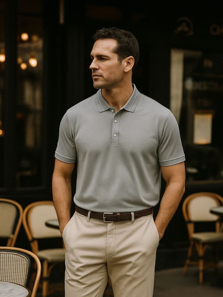 Adolfo | Polo clásico gris