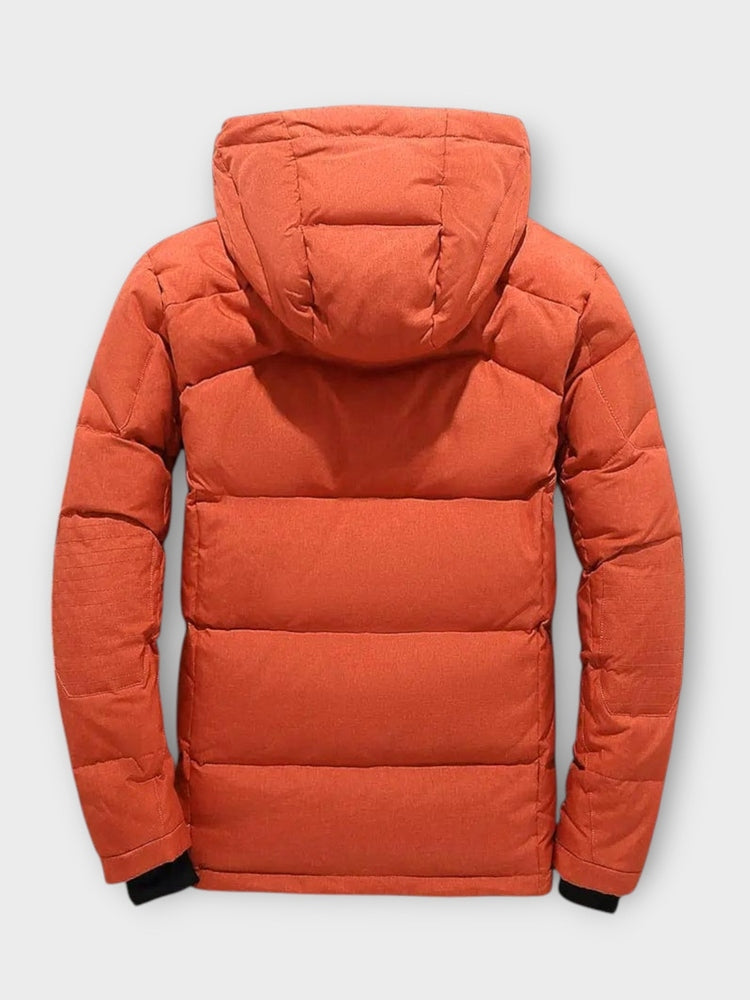 Agustín | Parka de invierno naranja con capucha