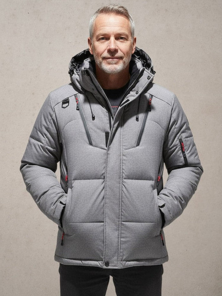 Agustín | Parka de invierno naranja con capucha