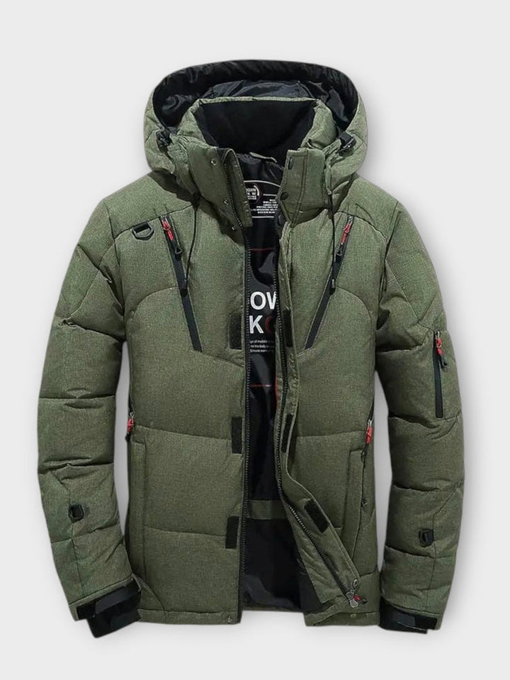 Agustín | Parka de invierno naranja con capucha