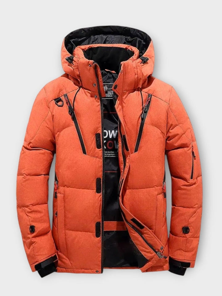 Agustín | Parka de invierno naranja con capucha