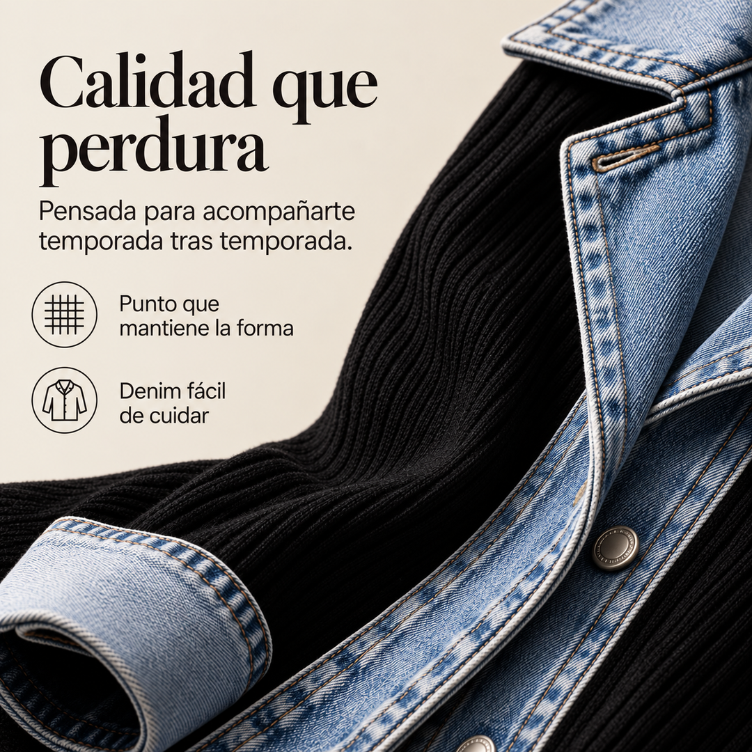 Aitana | Chaqueta vaquera con patchwork de purpurina dorada