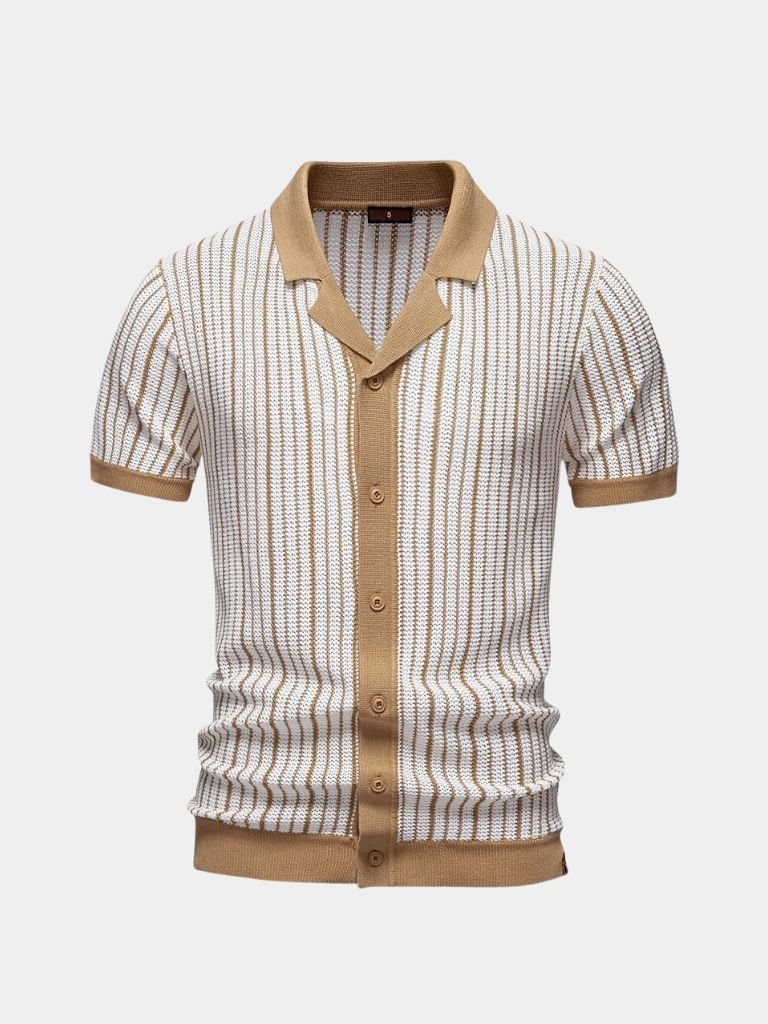 Aladino | Polo de punto de rayas con botonadura
