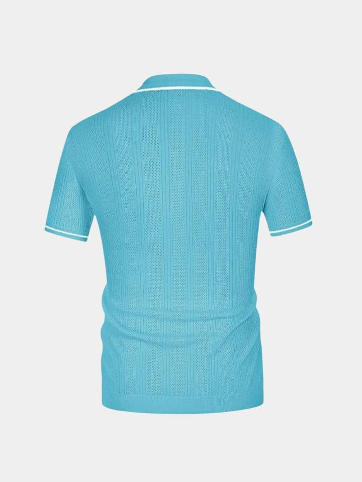 Albano | Polo de punto color crudo con cremallera