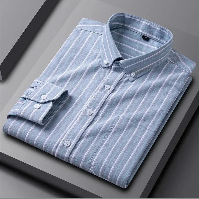 Alberto | Camisa verde de rayas multicolor