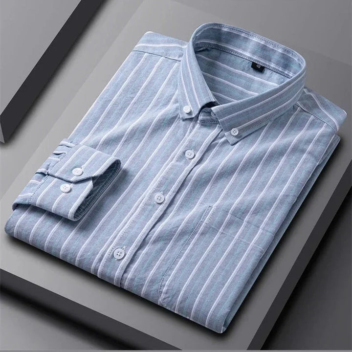 Alberto | Camisa verde de rayas multicolor