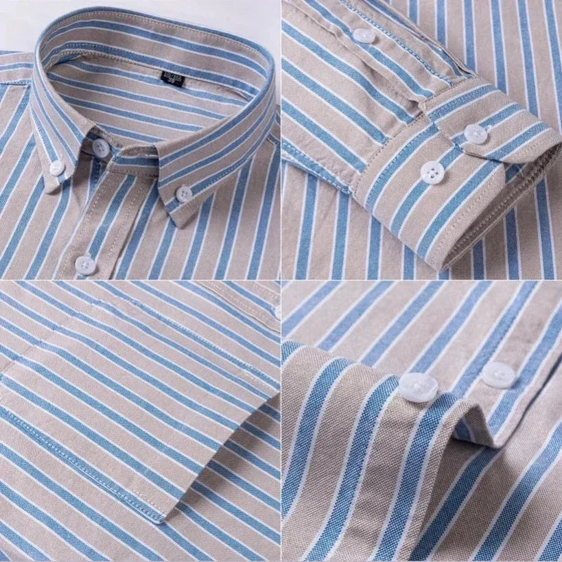 Alberto | Camisa verde de rayas multicolor