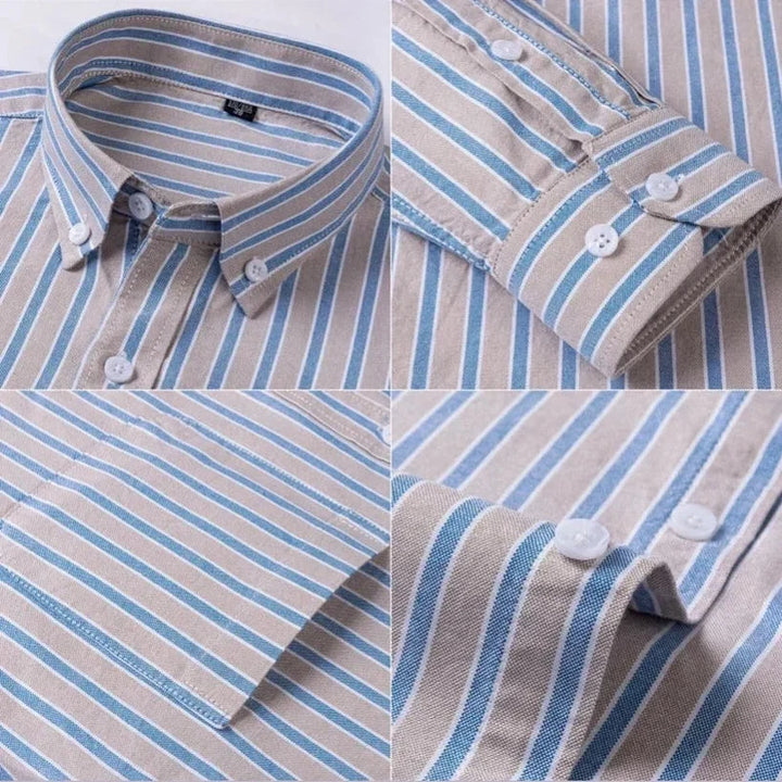 Alberto | Camisa verde de rayas multicolor