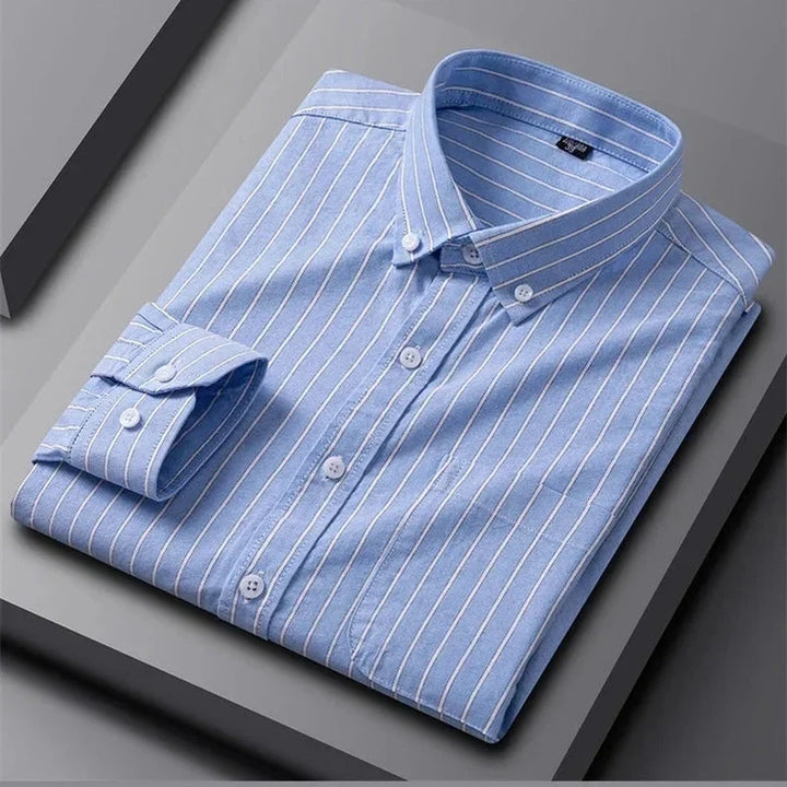 Alberto | Camisa verde de rayas multicolor
