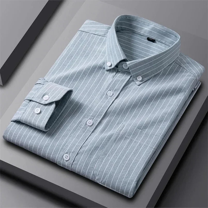 Alberto | Camisa verde de rayas multicolor
