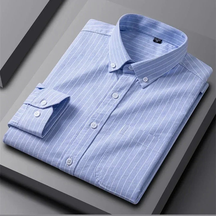 Alberto | Camisa verde de rayas multicolor