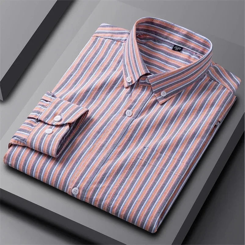 Alberto | Camisa verde de rayas multicolor