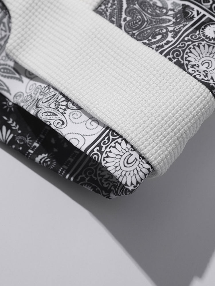 Alejandro | Sudadera con paneles paisley y textura gofre