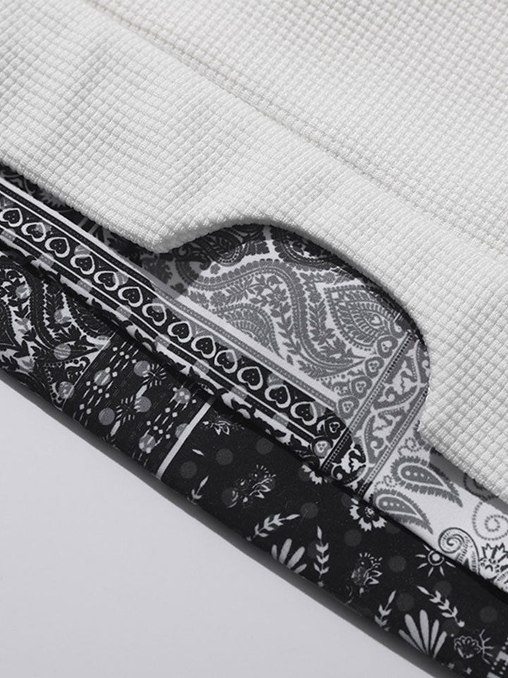 Alejandro | Sudadera con paneles paisley y textura gofre