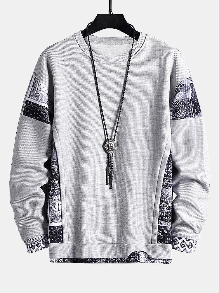 Alejandro | Sudadera con paneles paisley y textura gofre