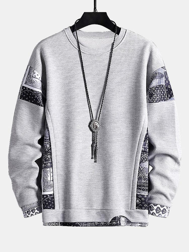 Alejandro | Sudadera con paneles paisley y textura gofre