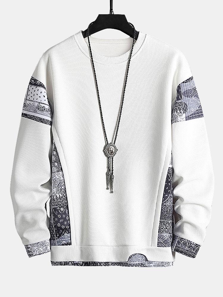 Alejandro | Sudadera con paneles paisley y textura gofre