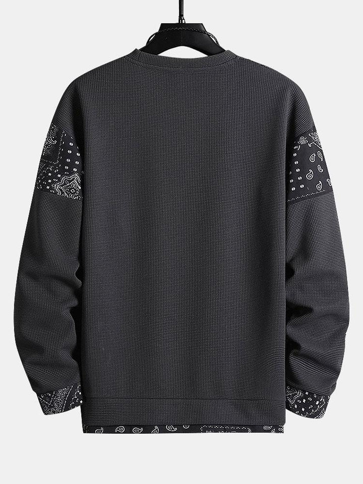 Alejandro | Sudadera con paneles paisley y textura gofre