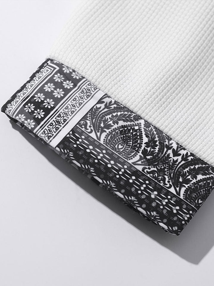 Alejandro | Sudadera con paneles paisley y textura gofre