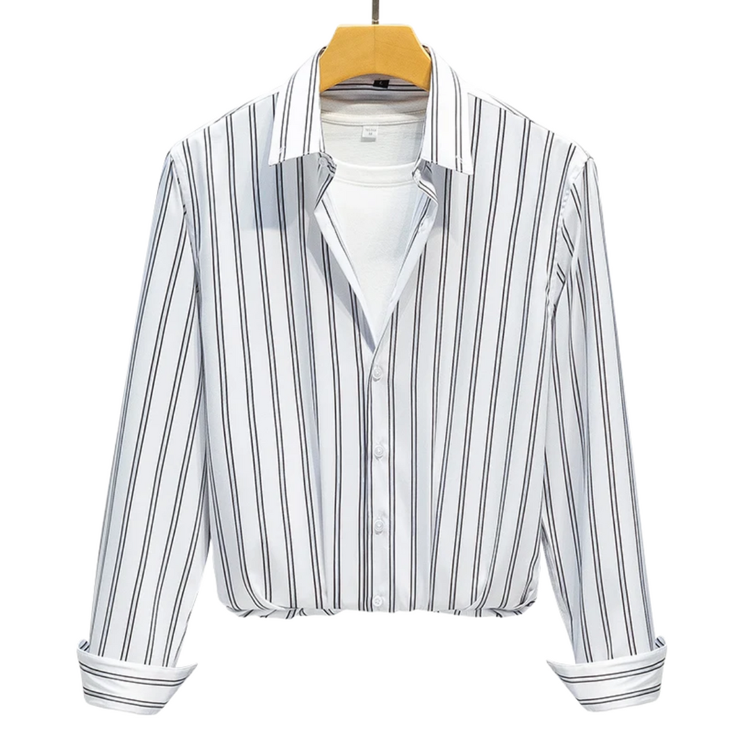 Alfonso | Camisa blanca de raya diplomática