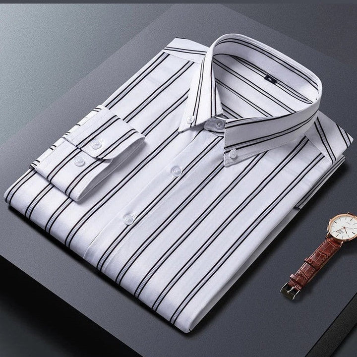 Alfonso | Camisa blanca de raya diplomática
