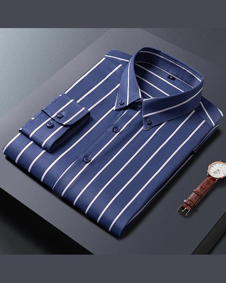 Alfonso | Camisa blanca de raya diplomática