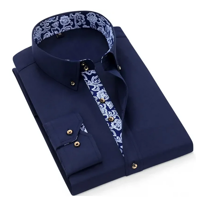 Alfredo | Camisa negra con ribete en contraste